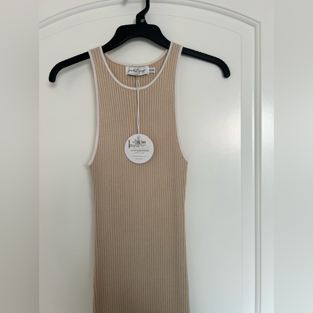 Petal & Pup x Georgie Stevenson Teoni Beige Midi Dress size small / medium NWT - Picture 6 of 12
